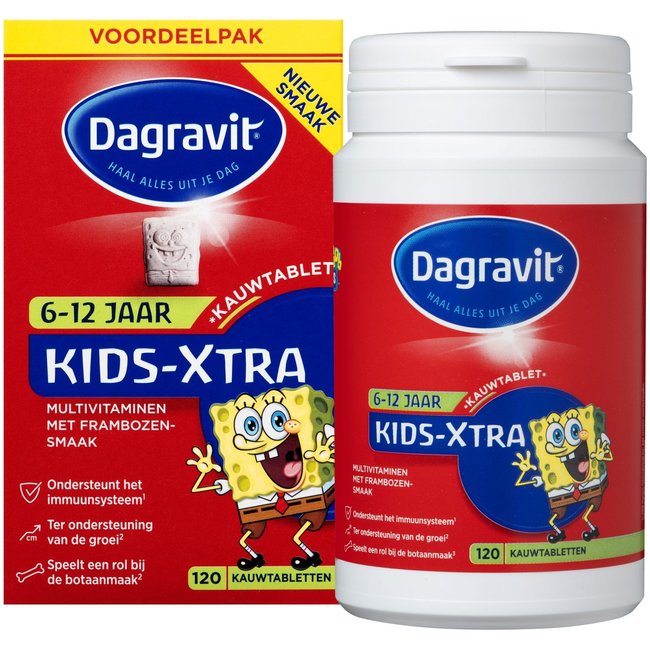 Dagravit - Kids Extra Multivitaminen - Kauwtabletten - 6/12 jaar - 120 stuks