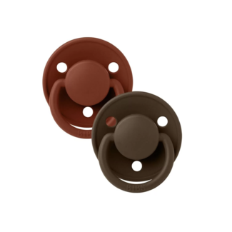 Bibs BiBS - De Lux Pacifier - One Size Fopspeen - 2 stuks - Rust / Mocha