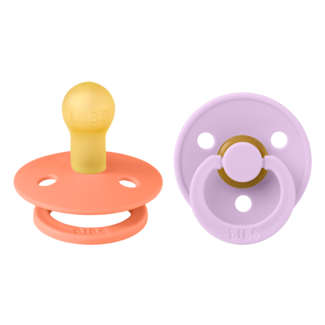 Bibs BiBS - Colour Pacifier - Stage 1 Fopspeen - 0+ maanden - 2 stuks - Papaya / Violet Sky