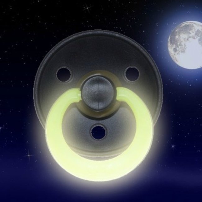 BiBS - Colour Pacifier Glow in the Dark - Stage 1 Fopspeen - 0+ maanden - 2 stuks - Iron Glow / Baby Blue Glow