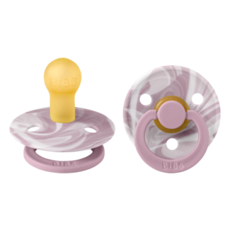 Bibs BiBS - Round Pacifier - Stage 1 Fopspeen - 0+ maanden - 2 stuks - Heather White / Heather White