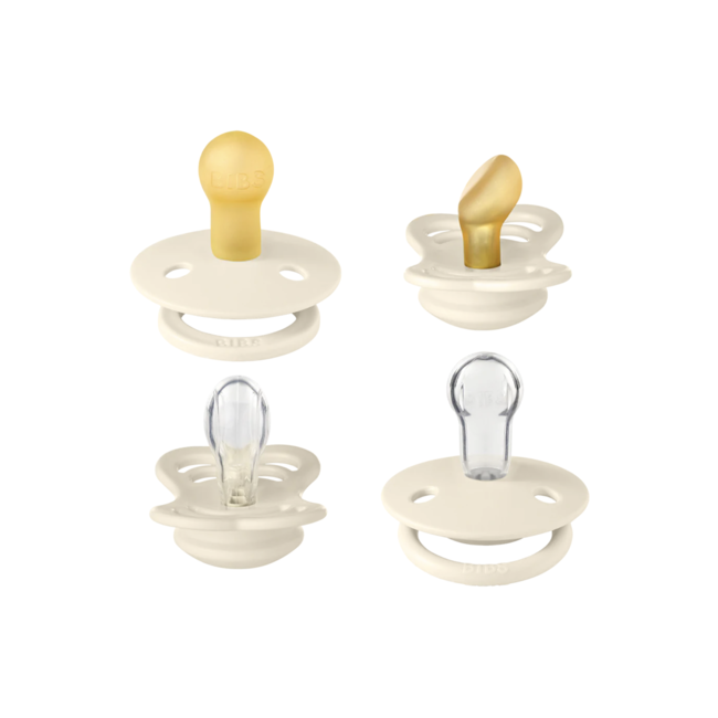 BiBS - Try it Collection - Fopspenen - Maat 1  - Ivory - 4 stuks