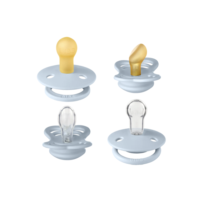 BiBS - Try it Collection - Fopspenen Fase 1 - Baby Blue - 4 stuks