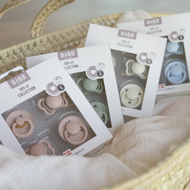 BiBS - Try it Collection - Fopspenen Fase 1 - Baby Blue - 4 stuks