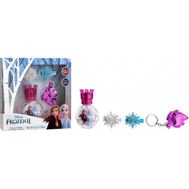Frozen ll - Cadeauset - Parfum + 2 Haarklipjes + Sleutelhanger