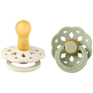 Bibs BiBS - Boheme Pacifier - Stage 2 Fopspeen - 2 stuks - Ivory / Sage