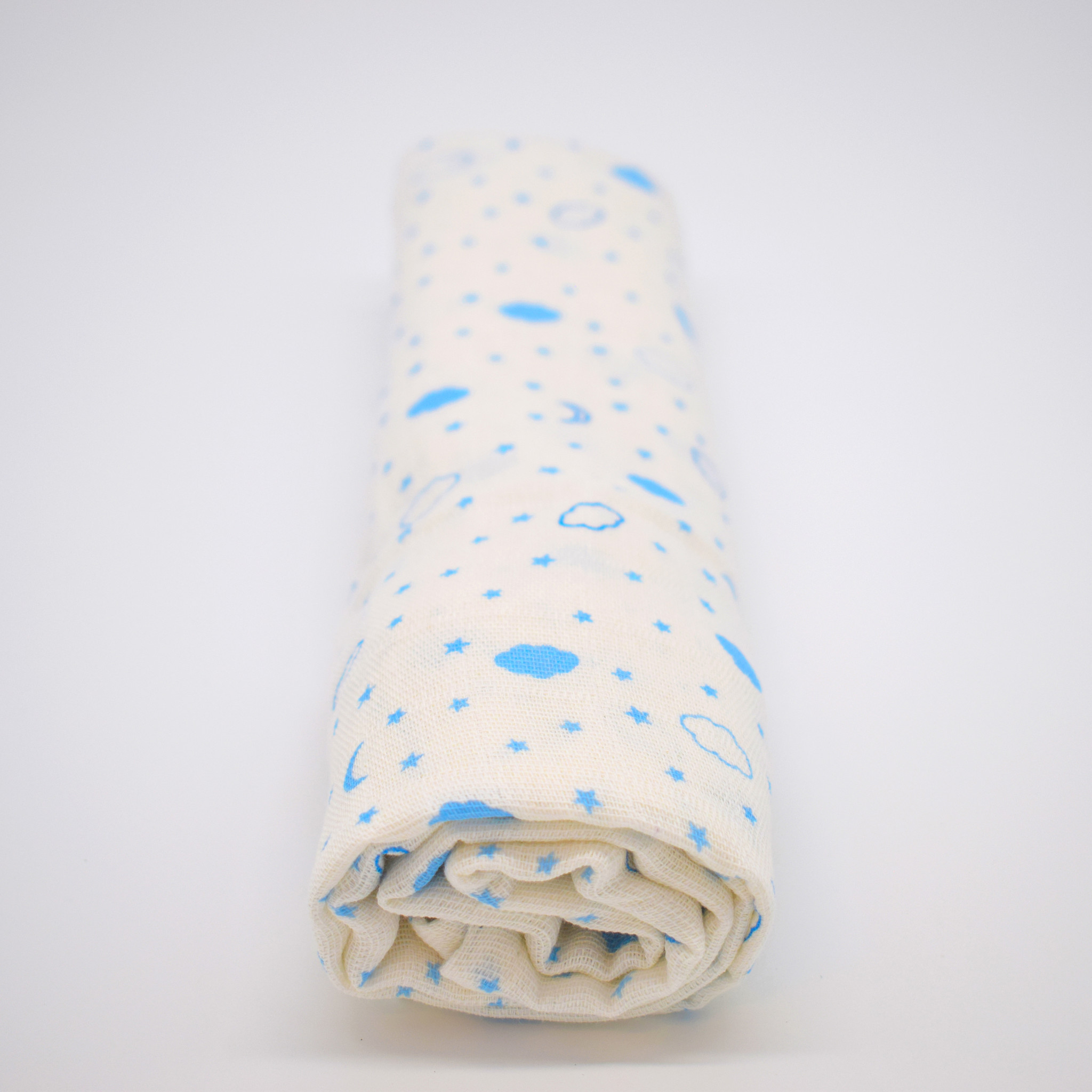 Babydrogist Hydrofiele Luierdoek - Cloud Star Blue - 70 x 70 cm - 1 stuk - 100% Biologisch Katoen