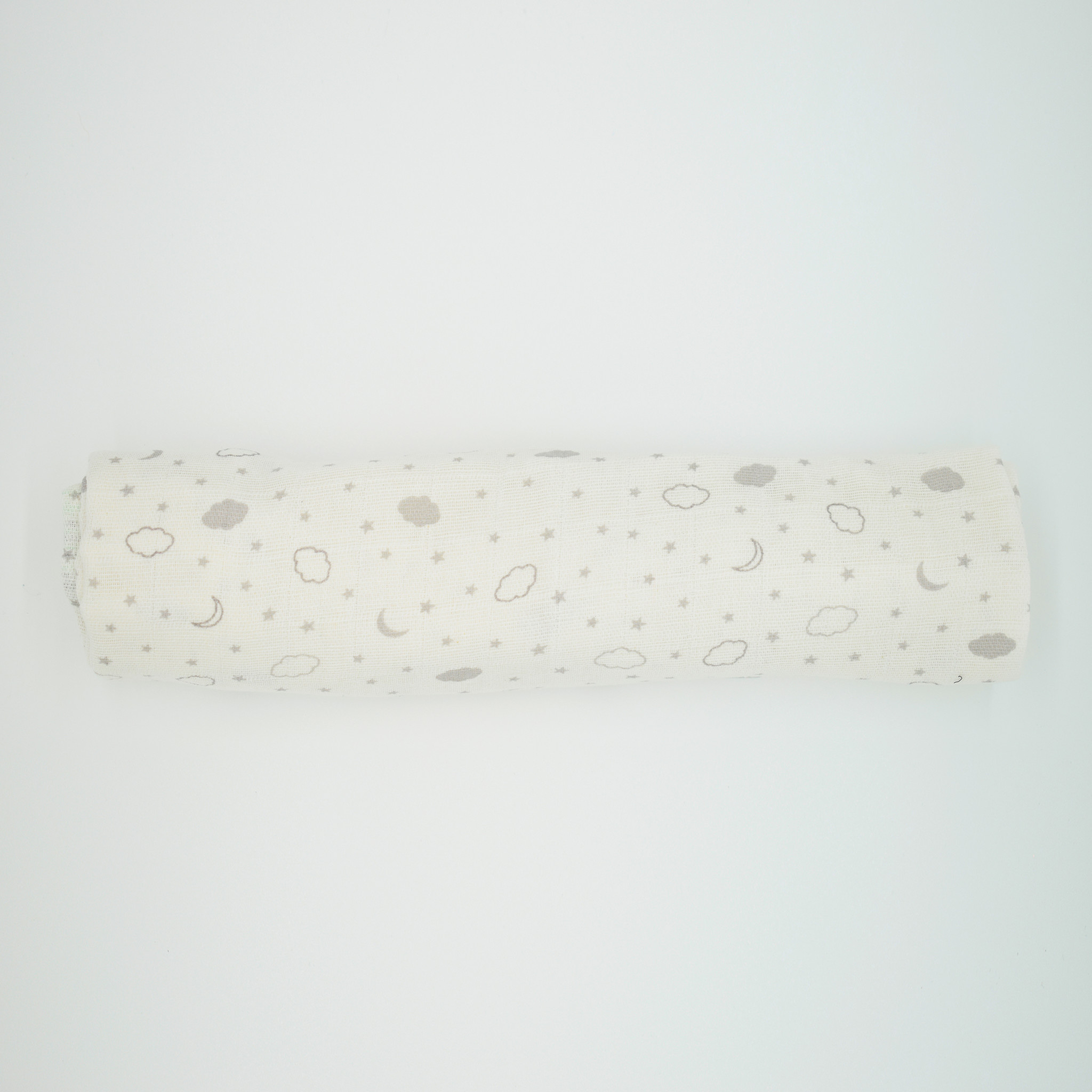 Hydrofiele Luierdoek - Smiley Cloud Grey - 70 x 70 cm - 1 stuk - 100% Biologisch Katoen