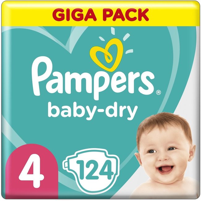Pampers - Baby Dry - Maat 4 - Mega Pack - 124 luiers