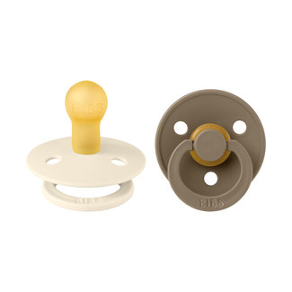 Bibs BiBS - Colour Pacifier - Stage 2 Fopspeen - 6+ maanden - 2 stuks - Ivory / Dark oak