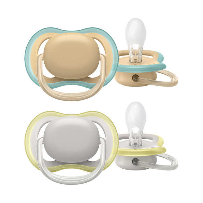 Philips Avent Philips Avent - Ultra Air - Fopspeen - 0/6 maanden - 2 stuks - SCF085/15 - Wit / Geel