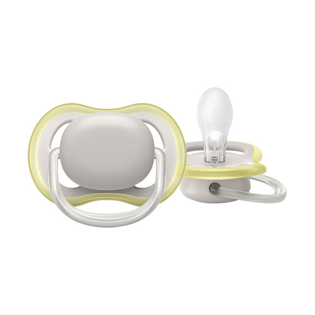 Philips Avent - Ultra Air - Fopspeen - 0/6 maanden - 2 stuks - SCF085/15 - Wit / Geel