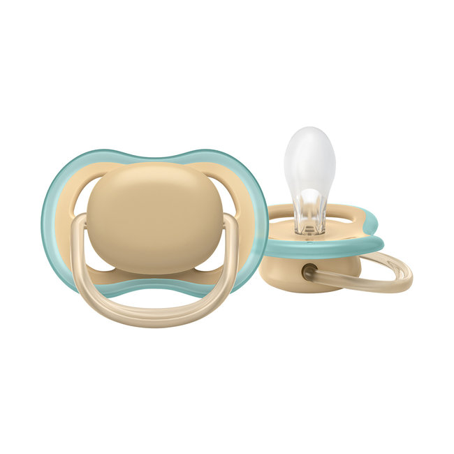 Philips Avent - Ultra Air - Fopspeen - 0/6 maanden - 2 stuks - SCF085/15 - Wit / Geel