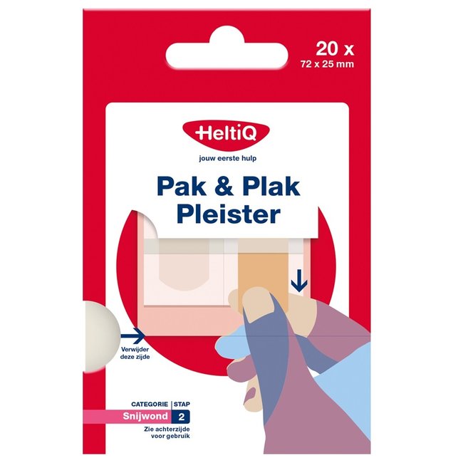 HeltiQ - Pak & Plak pleisters Groen  - 20 stuks - Ophang systeem