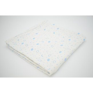 Babydrogist Hydrofiele Luierdoek - Cloud Star Blue - 110 x 110 cm - 1 stuk - 100% Biologisch Katoen