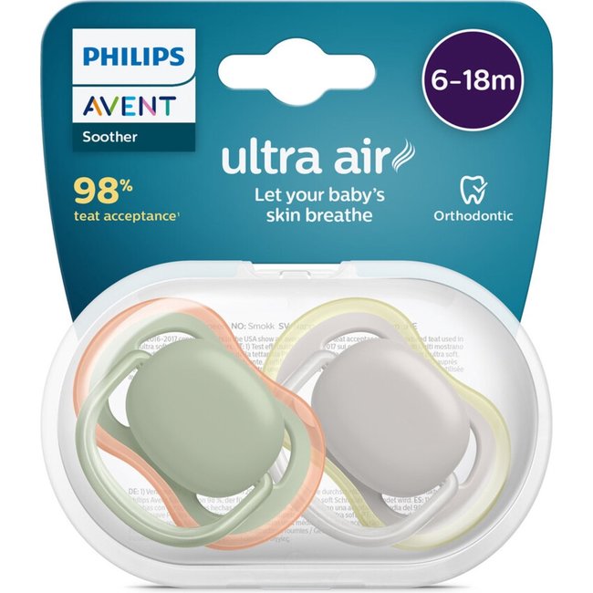Philips Avent - Ultra Air - Fopspeen - 6/18 maanden - 2 stuks - SCF085/20