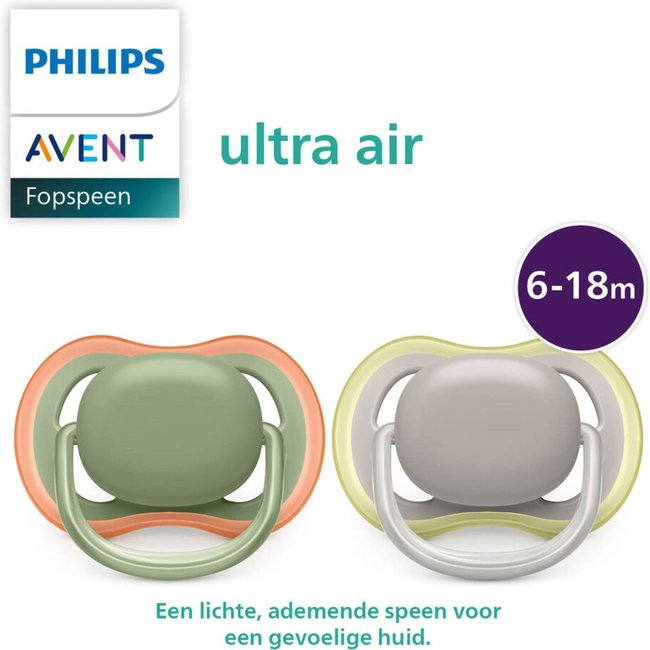 Philips Avent - Ultra Air - Fopspeen - 6/18 maanden - 2 stuks - SCF085/20