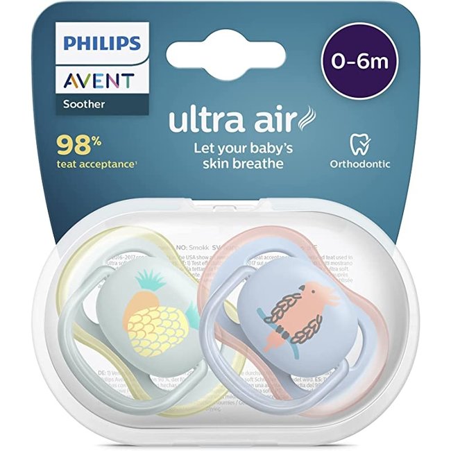 Philips Avent - Ultra Air - Fopspeen - 0/6 maanden - 2 stuks - SCF085/12