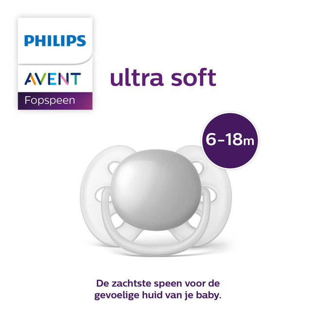 Philips Avent - Ultra Soft Fopspeen - 6/18 maanden - 2 stuks - SCF091/04