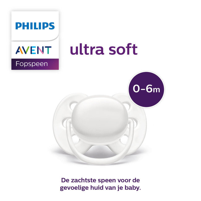 Philips Avent - Ultra Soft Fopspeen - 0/6 maanden - 2 stuks - SCF091/03