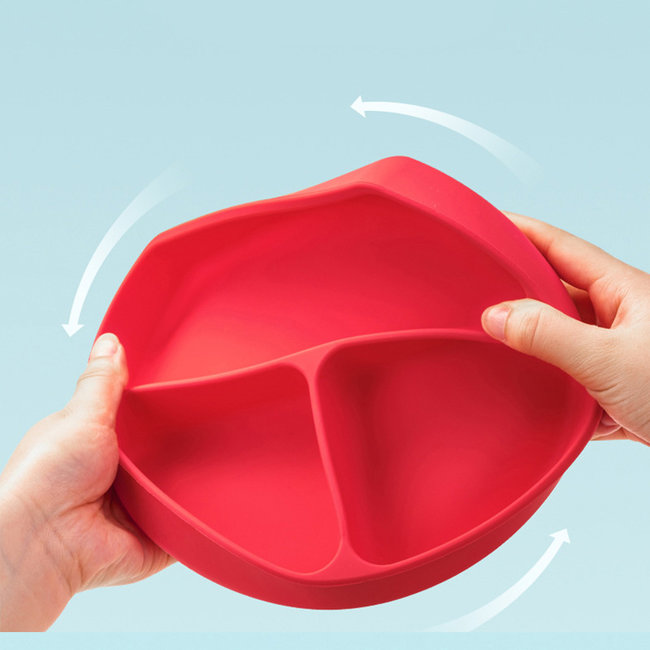 Dutsi - Siliconen 3- vaksbord  - Met zuignap - Baby bord  -  Mosterd Geel