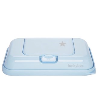 Funkybox Funkybox - Billendoekjes Doosje - To Go - Soft Blue - White Star