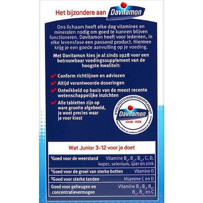 Davitamon - Junior 3-12 - Banaan - 120 Kauwtabletten