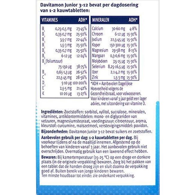 Davitamon - Junior 3-12 - Banaan - 120 Kauwtabletten