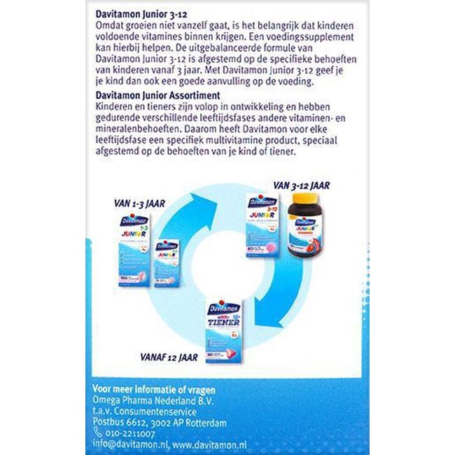 Davitamon - Junior 3-12 - Banaan - 120 Kauwtabletten