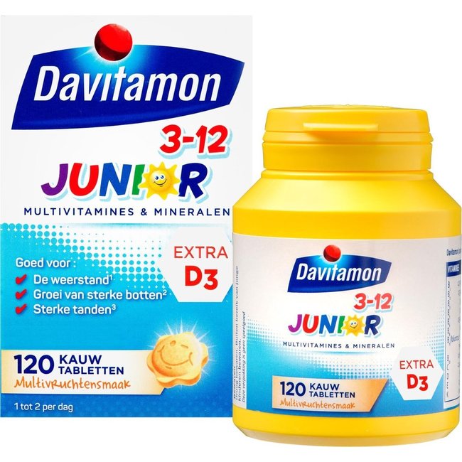 Davitamon - Junior 3-12 - Multifruit - 120 Kauwtabletten