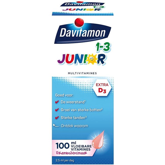 Davitamon - Junior 1+ Vloeibare Vitamines - Framboos - 100 ml