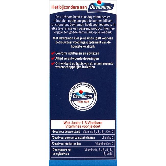 Davitamon - Junior 1+ Vloeibare Vitamines - Framboos - 100 ml