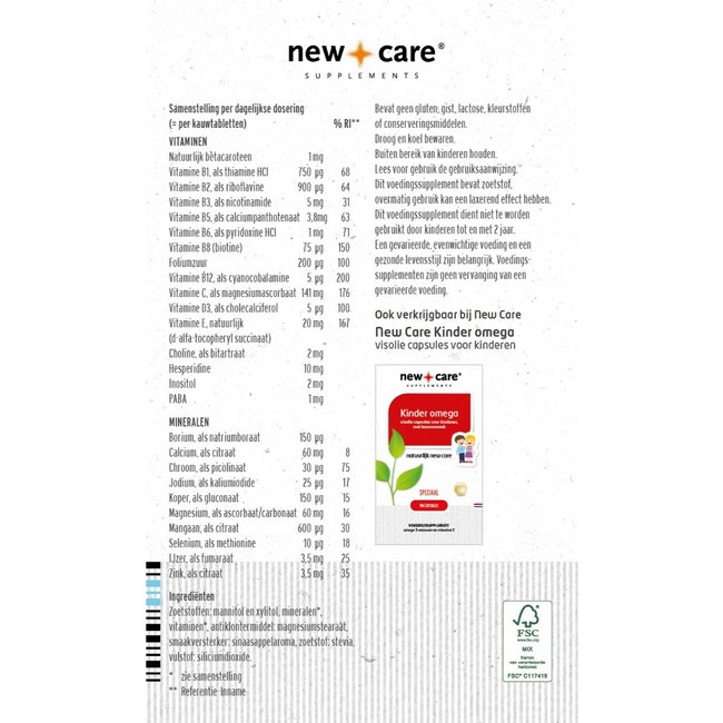 New Care - Multivitamine Kind - 60 Kauwtabletten