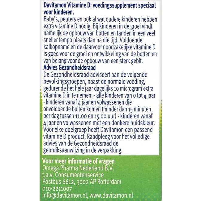 Davitamon - Vitamine D voor Kinderen - 150 Smelttabletjes