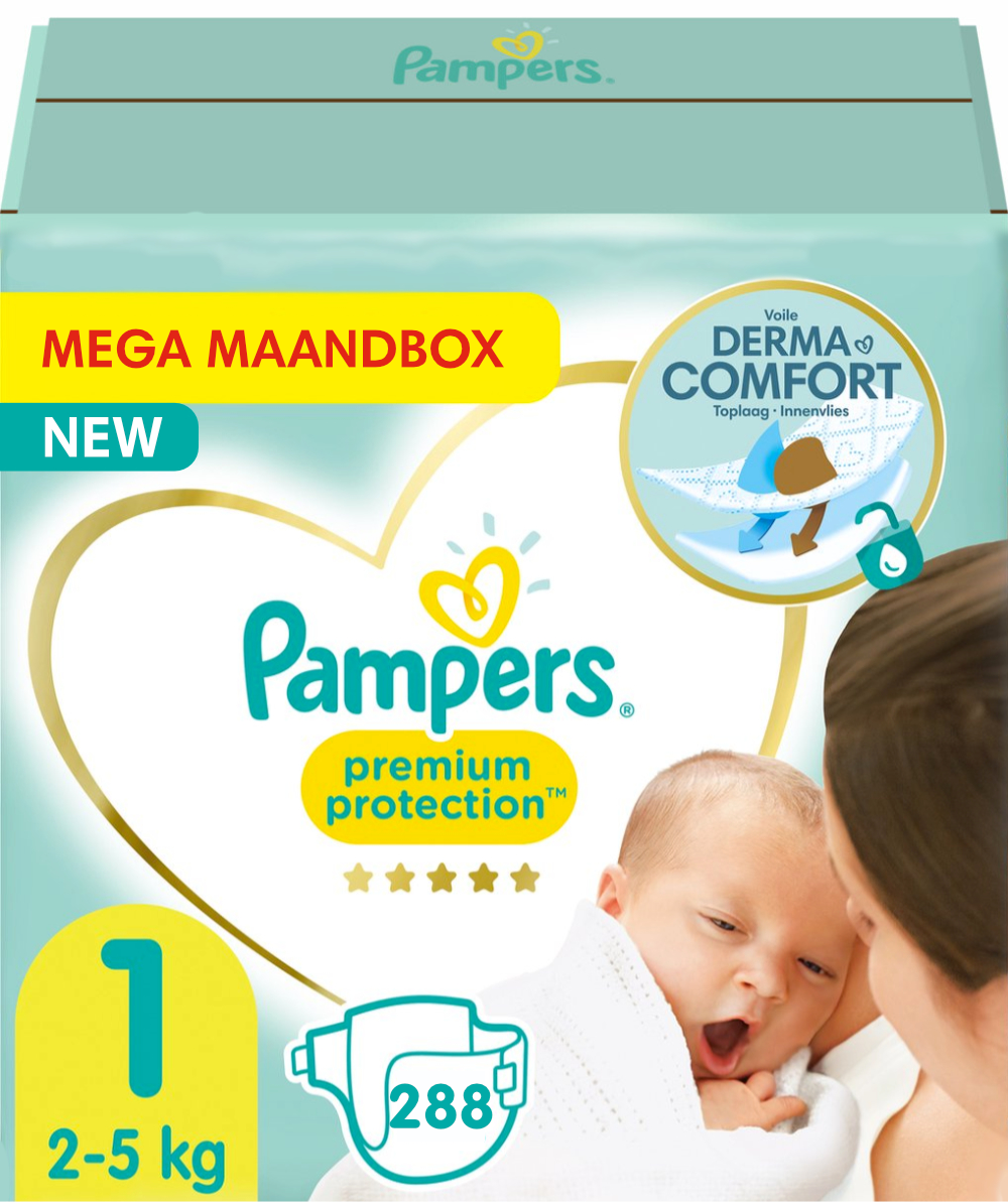 Pampers  Premium Protection - Maat 1 - Mega Maandbox - 288 luiers