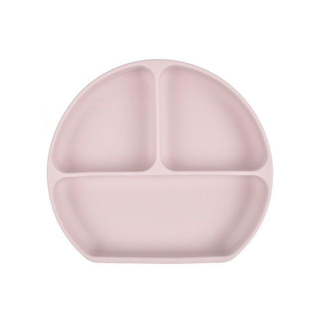 Dutsi Dutsi - Siliconen 3- vaksbord  - Met zuignap - Baby bord  -  Poederroze