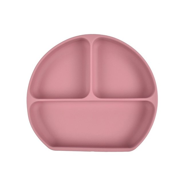 Dutsi - Siliconen 3- vaksbord  - Met zuignap - Baby bord  -  Oudroze