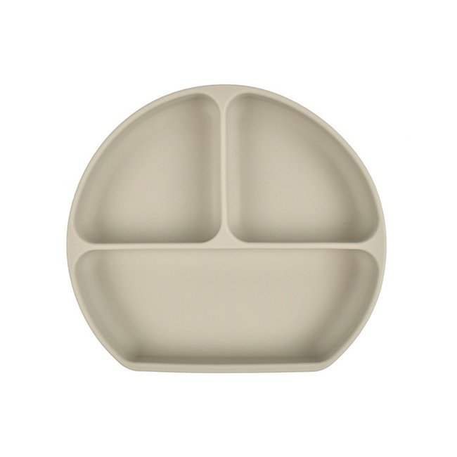 Dutsi Dutsi - Siliconen 3- vaksbord  - Met zuignap - Baby bord  -  Zilvergrijs