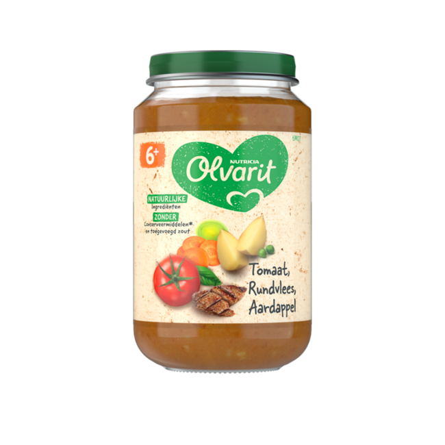 Olvarit - Maaltijd - Tomaat, Rundvlees, Aardappel, Wortel - 6+ maanden - 200 gr