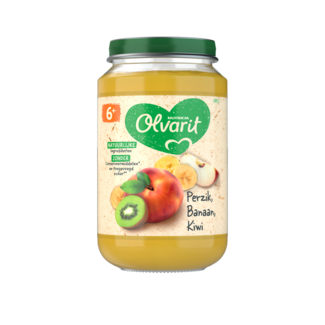 Olvarit Olvarit - Fruithapje - Perzik, Banaan, Kiwi - 6+ maanden - 200 gr