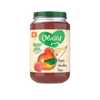 Olvarit Olvarit - Fruithapje - Appel, Aardbei, Peer - 6+ maanden - 200 gr