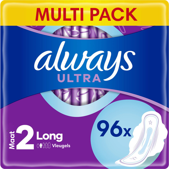 Always - Maandverband - Ultra Long - Met Vleugels - Maat 2 - 96 Pads