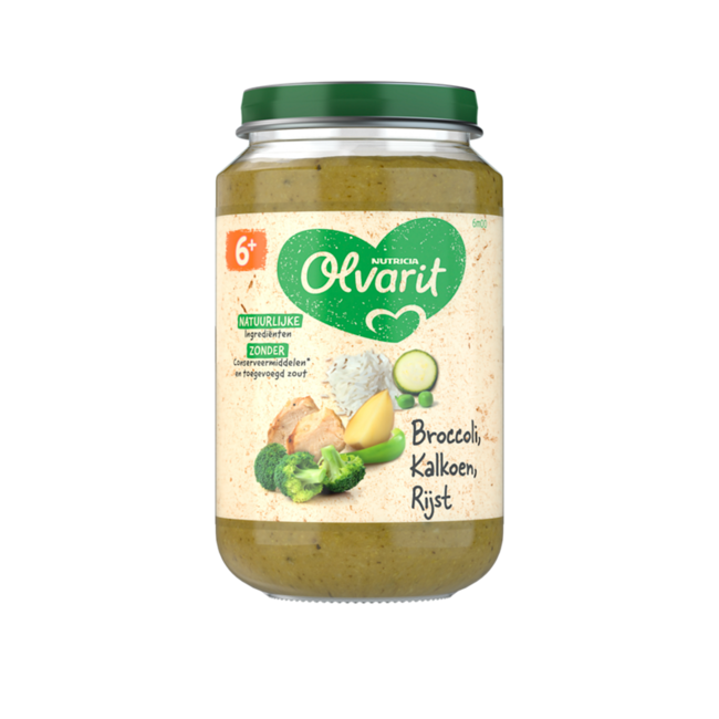 Olvarit - Maaltijd - Broccoli, Kalkoen, Rijst - 6+ maanden - 200 gr