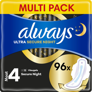 Always Always - Maandverband - Ultra Secure Night - Met Vleugels - Maat 4 - 96 Pads