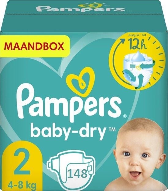 Vier Broek betekenis Pampers - Baby Dry - Maat 2 - Mega Pack - 148 luiers - Babydrogist.nl