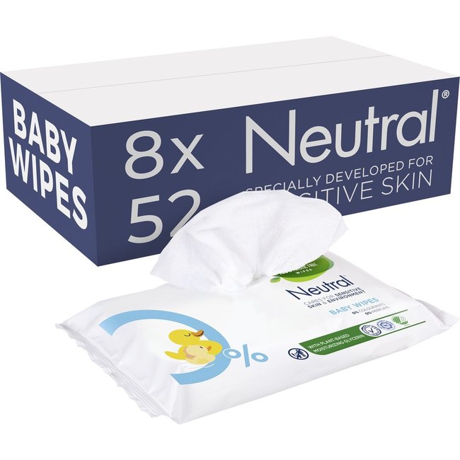 Neutral - Baby Billendoekjes - 8 x 52 = 416 stuks - 0% Parfum