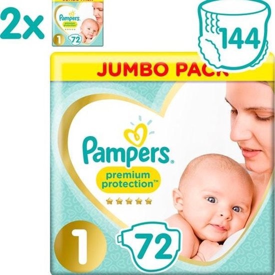 Pampers  Premium Protection - Maat 1 - Mega Pack - 144 luiers