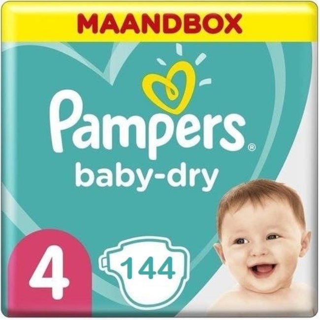 Pampers - Baby Dry - Maat 4 - Maandbox - 144 luiers
