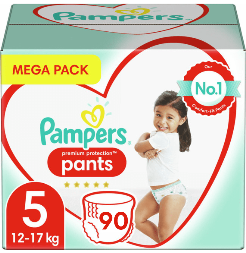 Groene achtergrond dwaas Verbetering Pampers - Premium Protection Pants - Maat 5 - Mega Pack - 90 luierbroekjes  - Babydrogist.nl