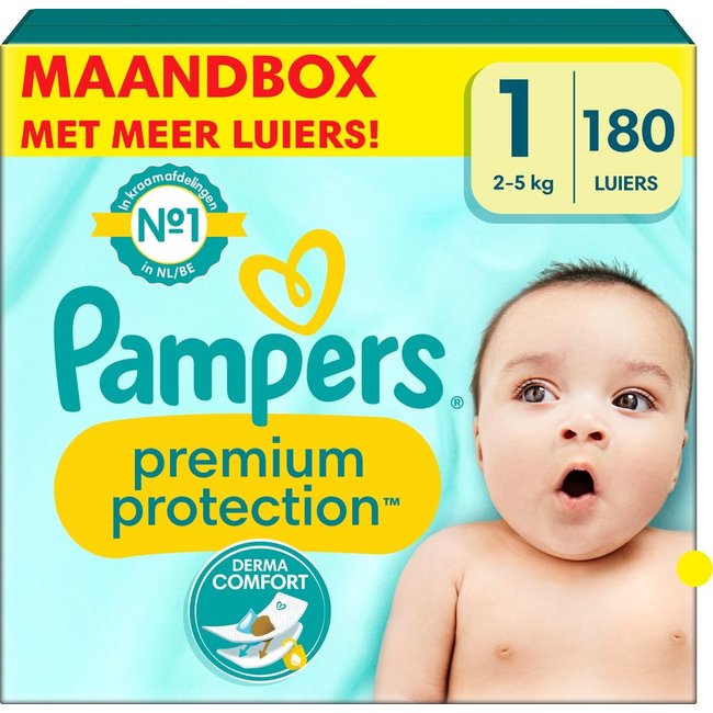 informatie Gevestigde theorie compact Pampers - Premium Protection - Maat 1 - Maandbox - 180 stuks - 2/5 KG -  Babydrogist.nl